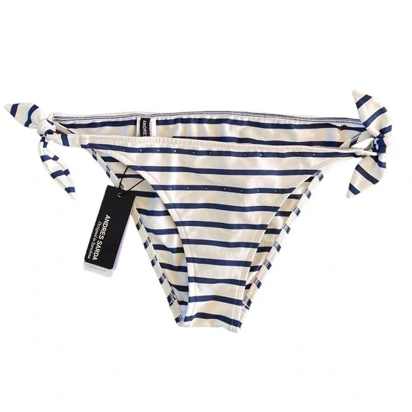 Andres Sarda Barcelona Twiggy Bikini Bottom NWT side Tie Striped - Picture 5 of 5